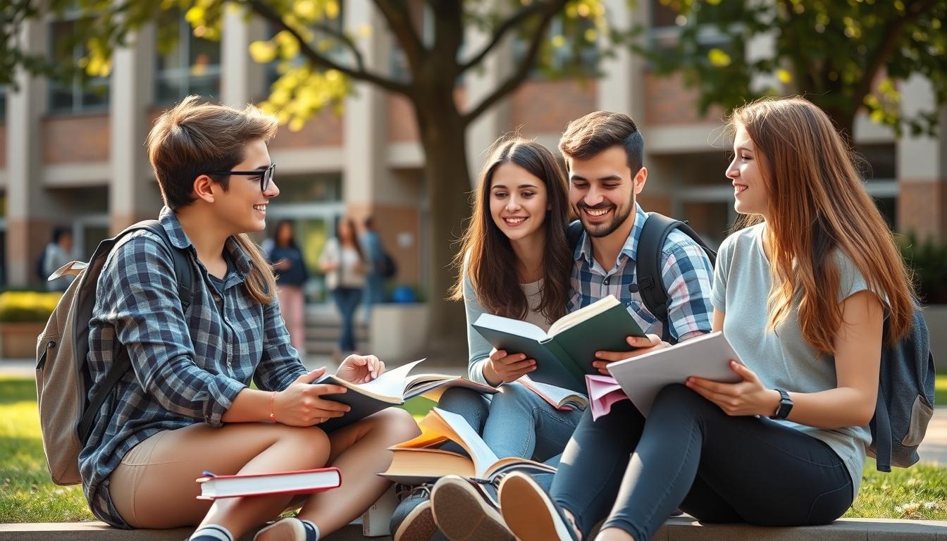 Student preparing for exams with study materials